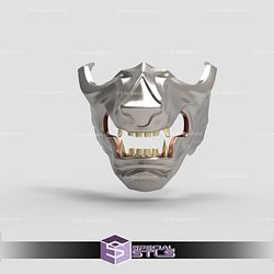 Cosplay STL Files Ghost of Tsushima Wolf Oni Mask 3D Print Wearable