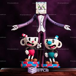 Cuphead Mugman and King Dice Diorama