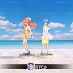 Asuka and Rei Summer Dess 3D Printing Model STL Files