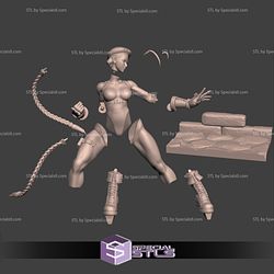 Cammy Action Pose V2 3D Printing Figurine Strret Fighter STL Files