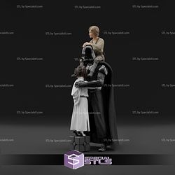 Darth Vader with a young Luke Skywalker and Princess Leia 3D Printing Model STL Files