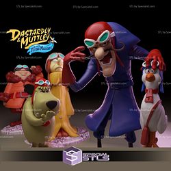 Dastardly and Muttley in Their Flying Machines Stand Alone Character 3D Printing Model STL Files