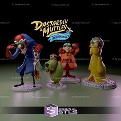 Dastardly and Muttley in Their Flying Machines Stand Alone Character 3D Printing Model STL Files