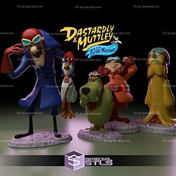 Dastardly and Muttley in Their Flying Machines Stand Alone Character 3D Printing Model STL Files