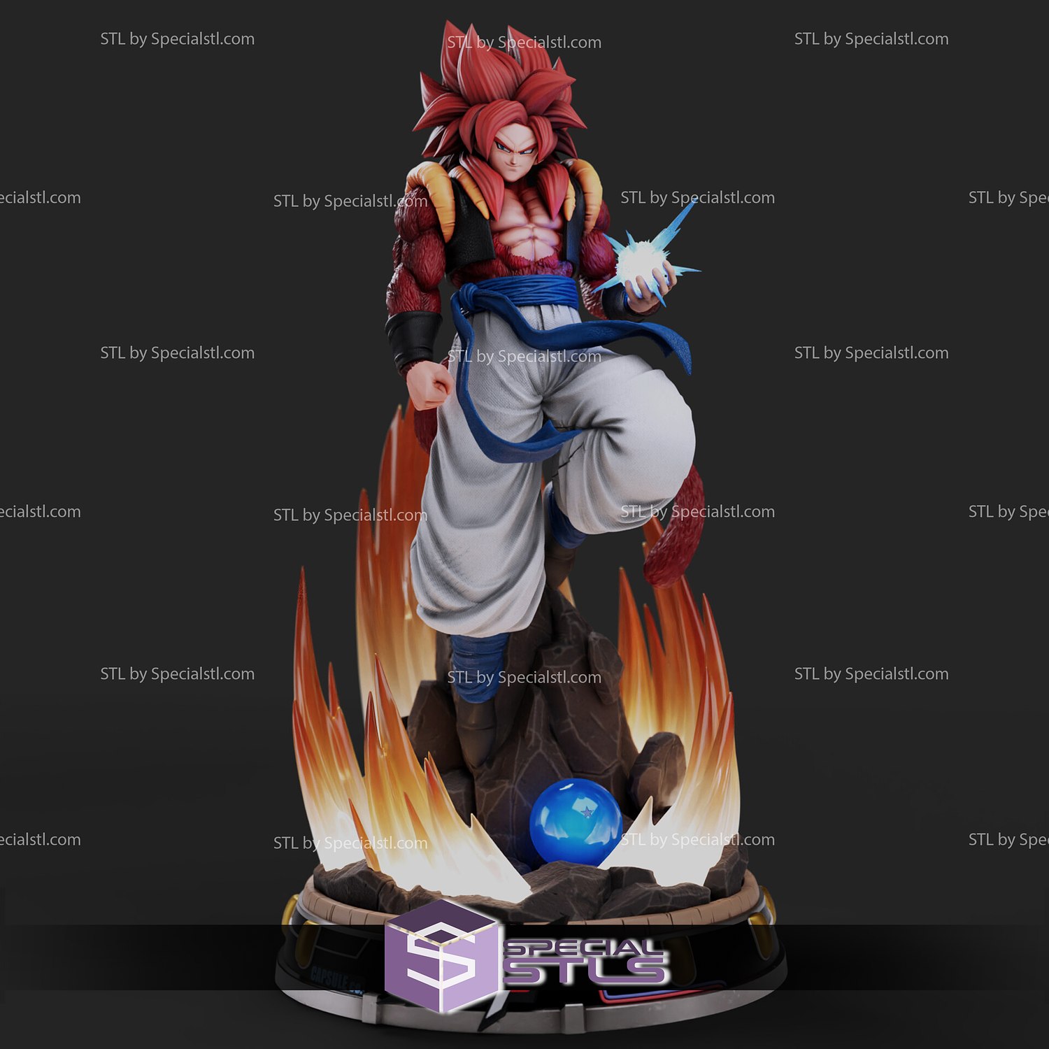 STL file Xeno Gogeta SSJ4 3D Model 🎲・3D printable model to