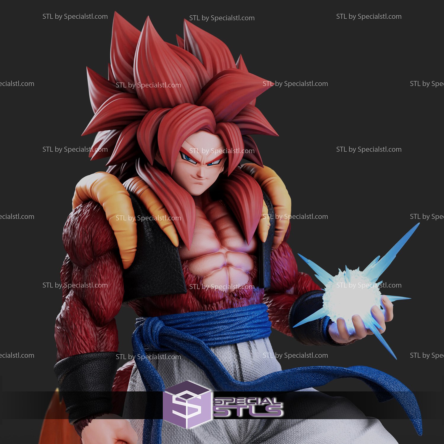 STL file Xeno Gogeta SSJ4 3D Model 🎲・3D printable model to