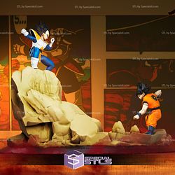 Goku and Vegeta Posing 3D Printing Model Dragonball STL Files