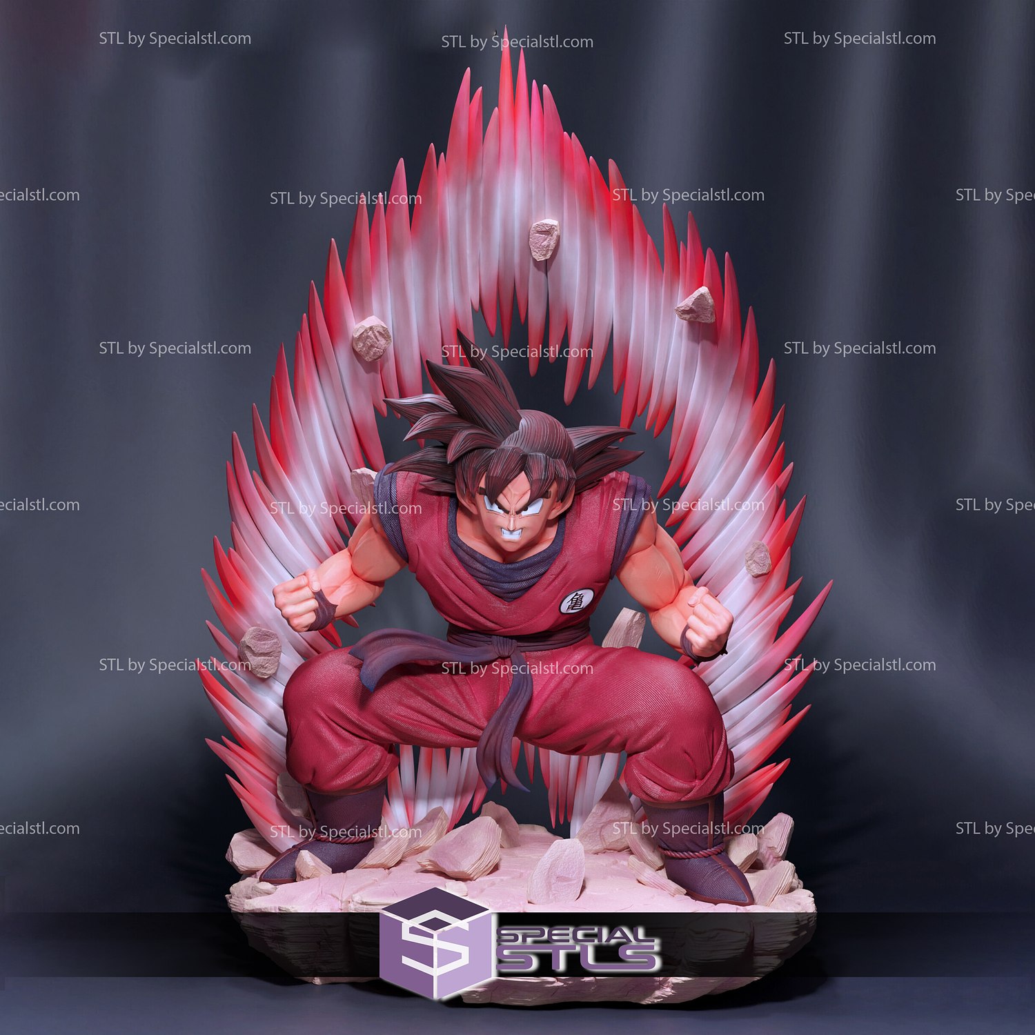 Goku Kaioken V2 3D Printing Model Dragonball STL Files
