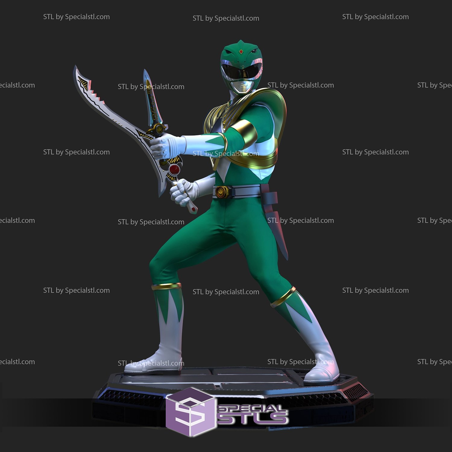 STL file MIGHTY MORPHIN POWER RANGERS GREEN RANGER CREST 🎲・3D print object  to download・Cults