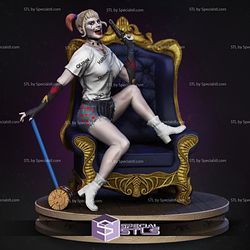 Harley Quinn Margot Robbie 3D Printing Model on Chair STL Files