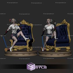 Harley Quinn Margot Robbie 3D Printing Model on Chair STL Files