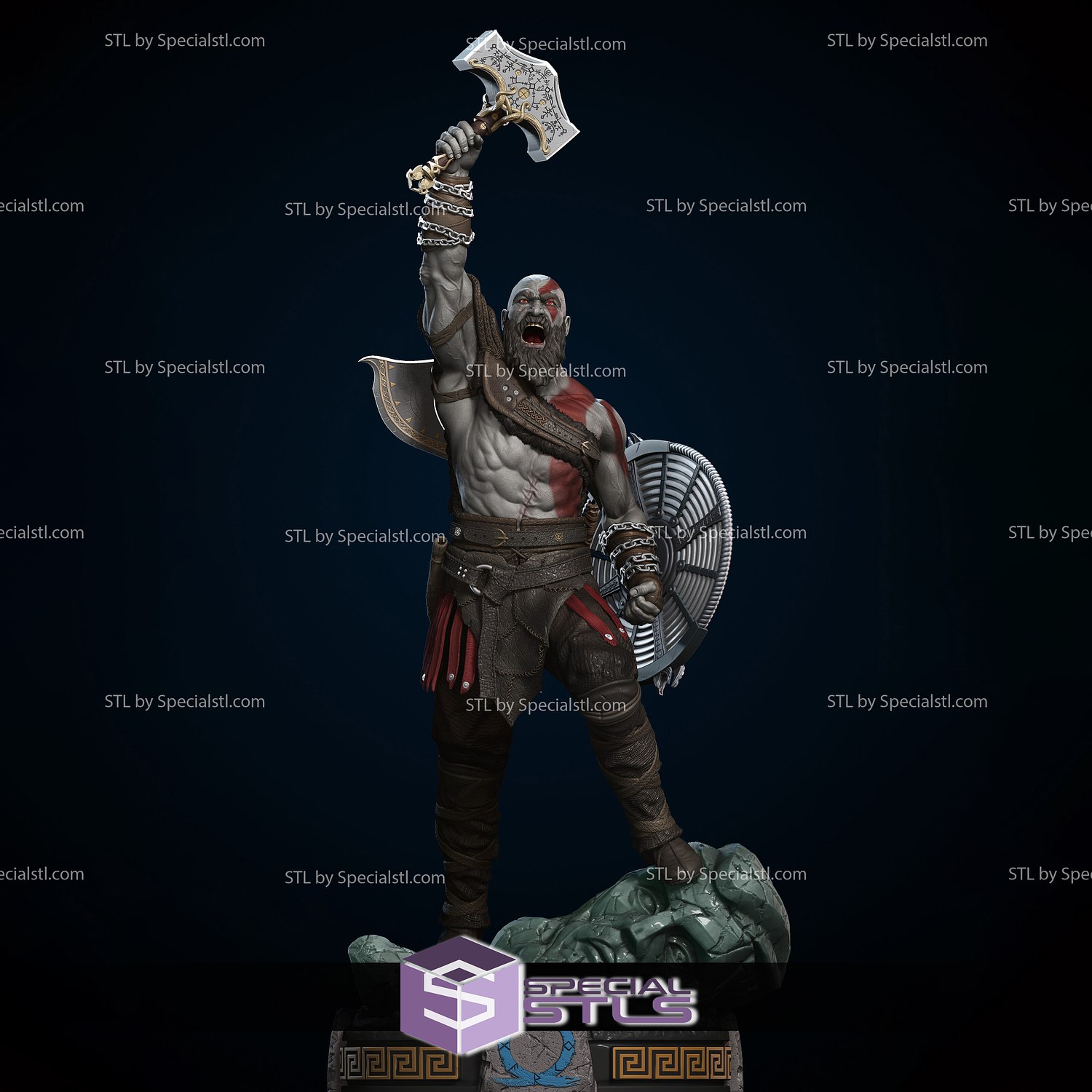 Kratos Roaring 3D Printing Model God of War STL Files