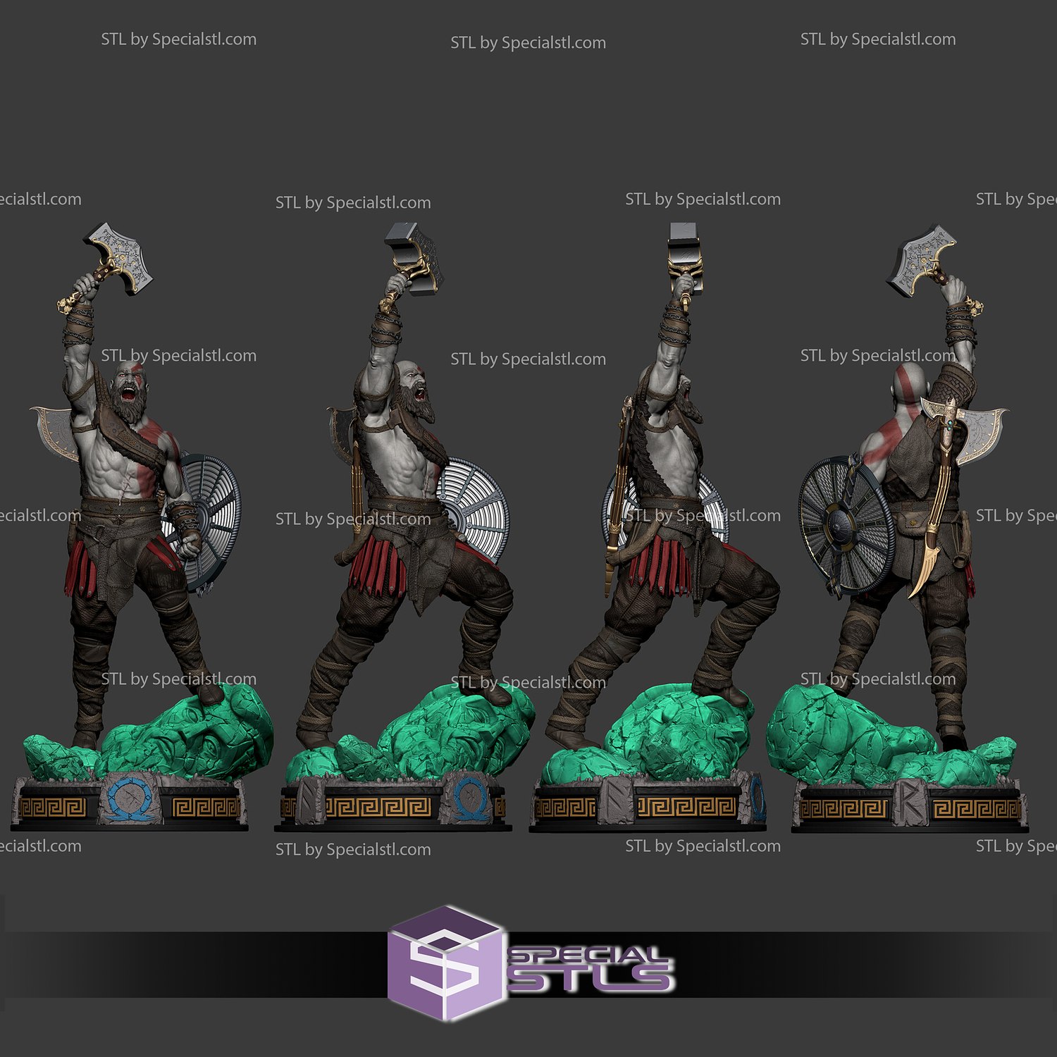 Kratos Roaring 3D Printing Model God of War STL Files