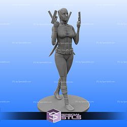 Lady Deadpool Standing 3D Printing Model STL Files