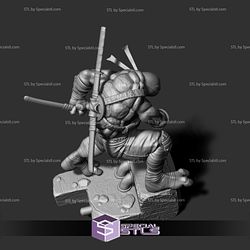 Leonardo 3D Printing Model Action Pose for Diorama TMNT STL Files