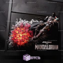 Mandalorian and Baby Yoda Explosion 3D Printing Model Starwars STL Files