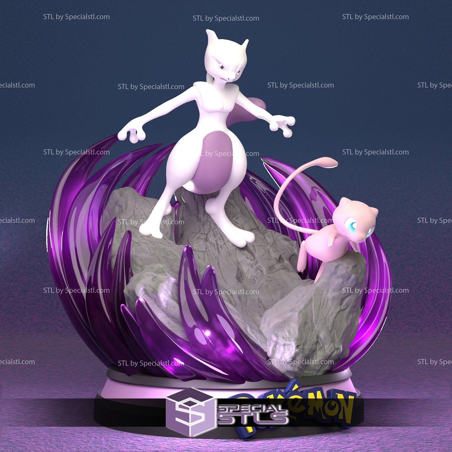 Pokemon - Mewtwo 3D Print Model in Monsters & Creatures 3DExport