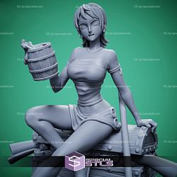Nami Sitting 3D Printing Figurine One Piece STL Files