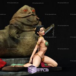 Princess Leia and Jabba the Hutt 3D Printing Figurine Star Wars STL Files