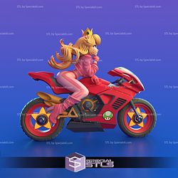 Princess Peach STL Files on Motor Super Mario 3D Printing Figurine