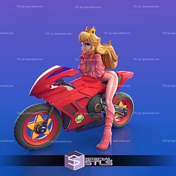 Princess Peach STL Files on Motor Super Mario 3D Printing Figurine