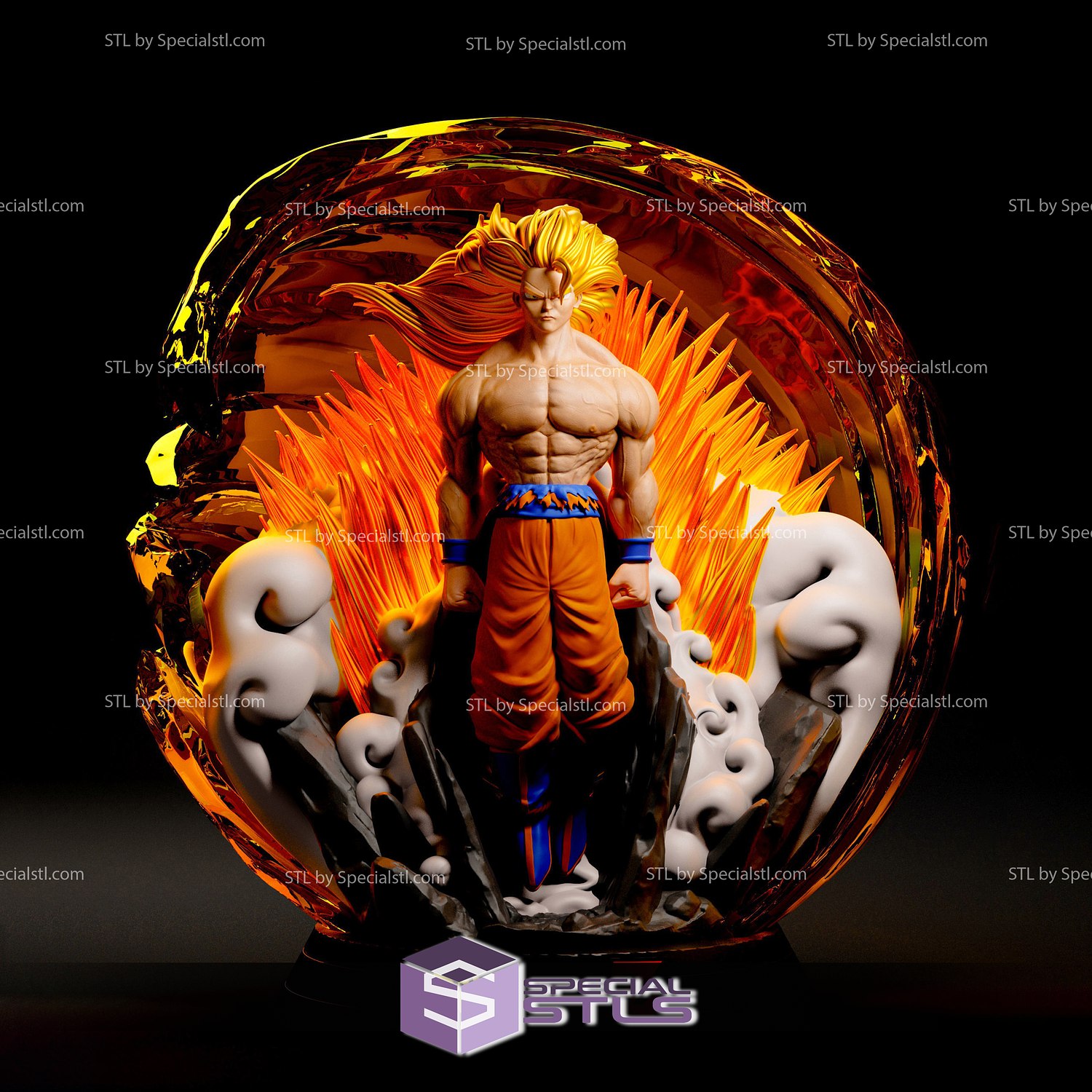 Son Goku Realistic Version 3D Printing Model Dragonball STL Files