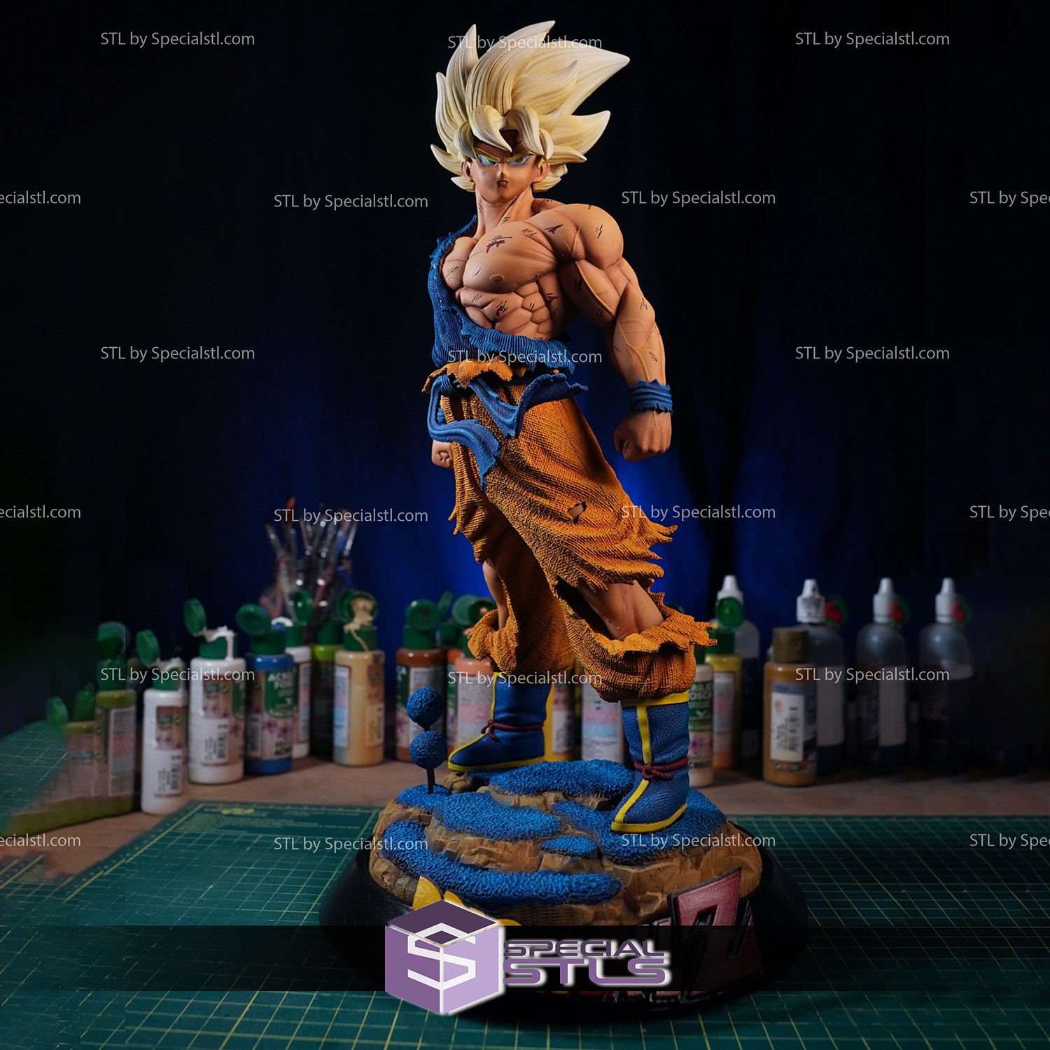 STL file Son Goku Super Saiyan Dragon Ball 🐉・Model to download