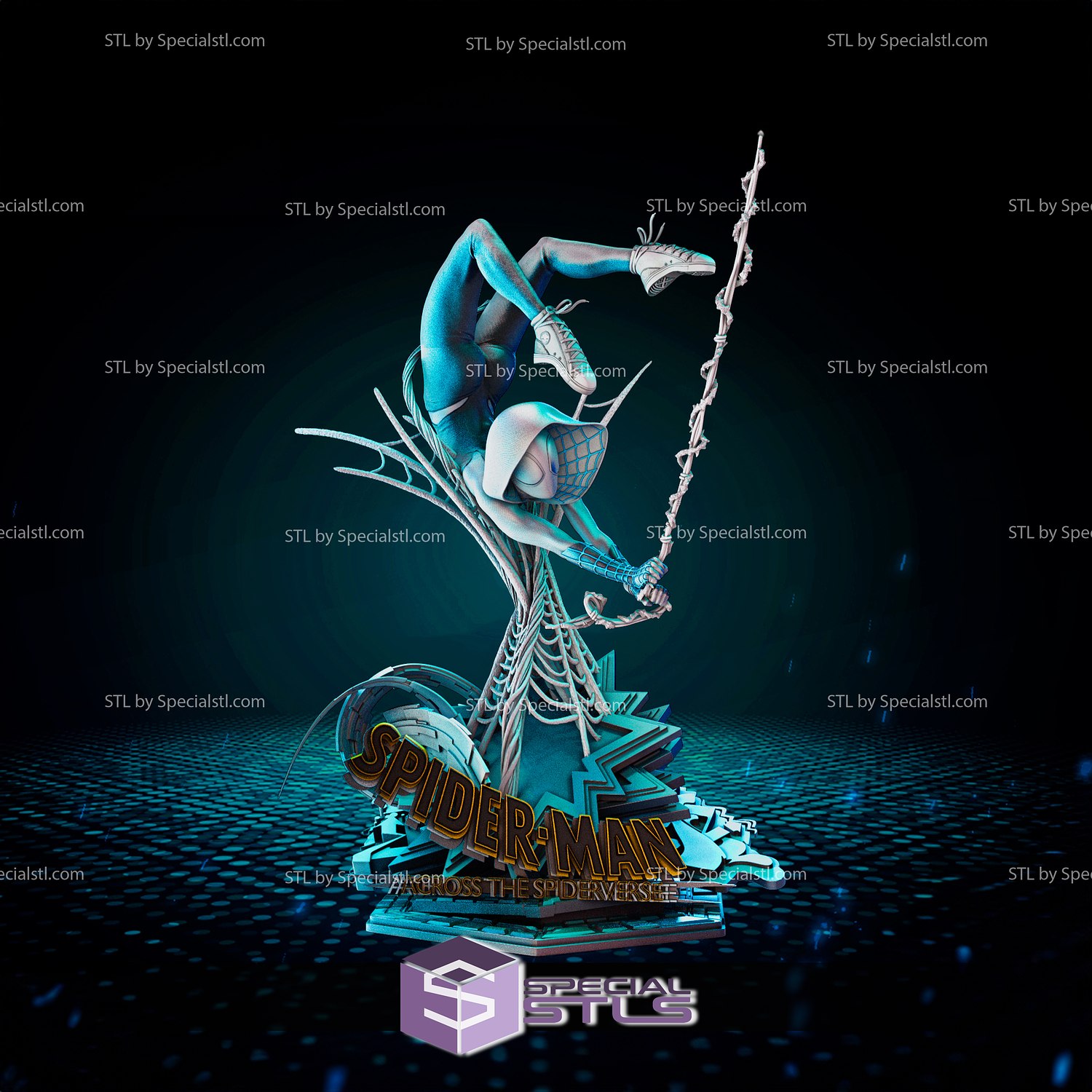 Spider Gwen 3D Printing Figurine Action Pose Spider Man STL Files