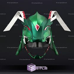 Cosplay STL Files Sengoku Green Ranger Helmet Wearable 3D Print