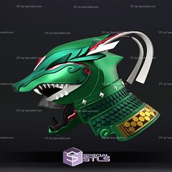 Cosplay STL Files Sengoku Green Ranger Helmet Wearable 3D Print