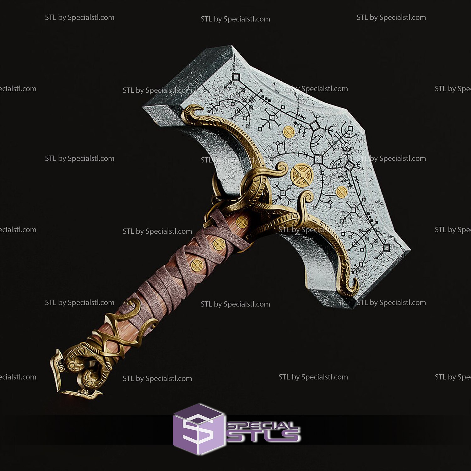 Cosplay STL Files God of War Thor Hammer 3D Print Wearable