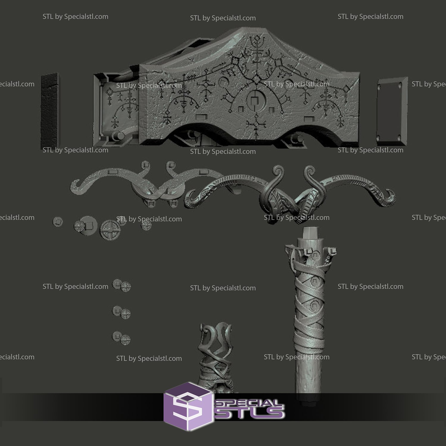 Cosplay STL Files God of War Thor Hammer 3D Print Wearable