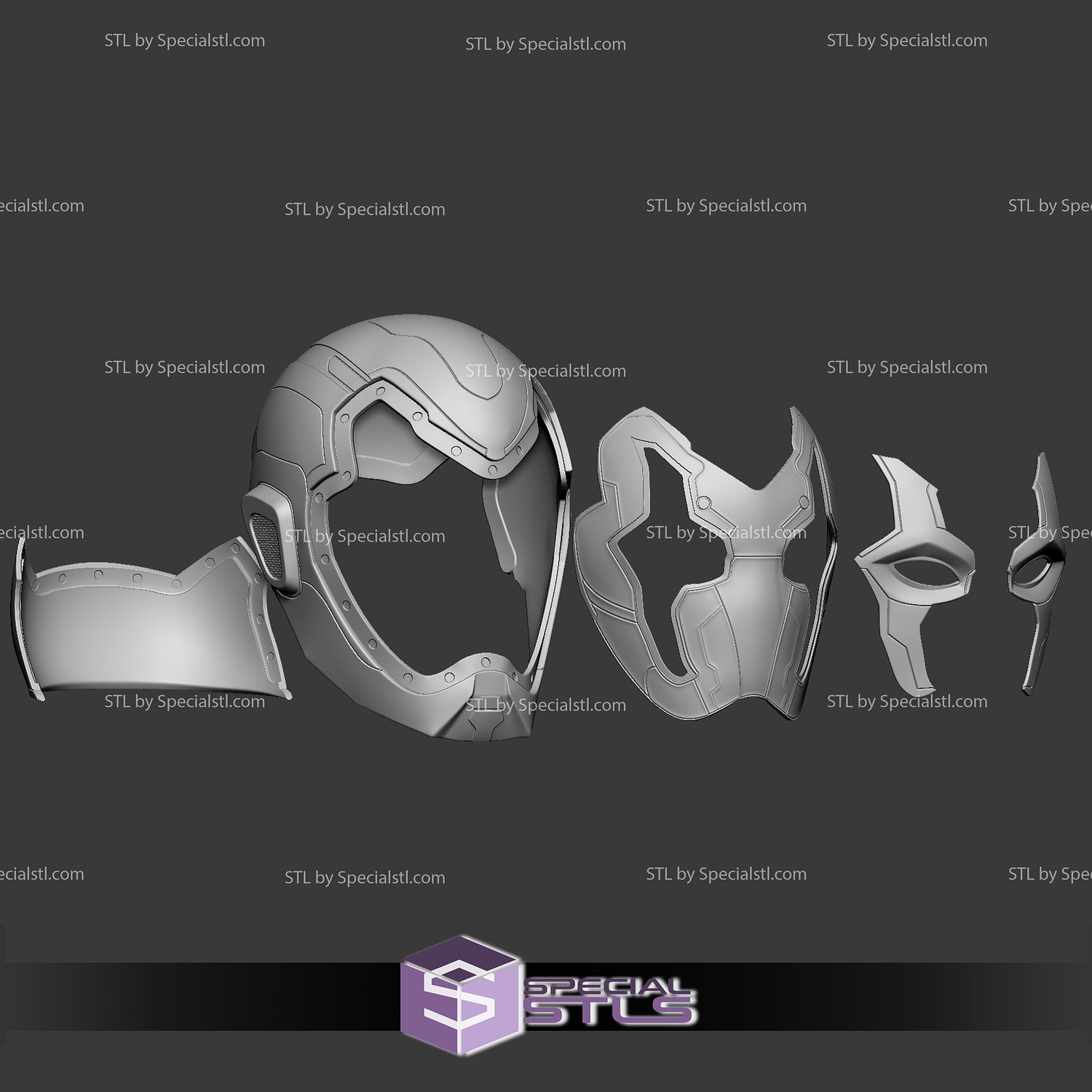 Blue Beetle Mask 3D File STL 