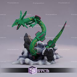 Rayquaza Statue and Flexi STL Files Pokemon 3D Printing Figurine