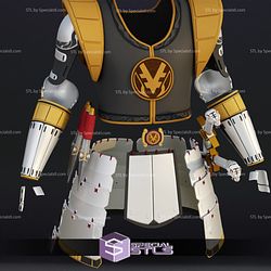 Cosplay STL Files Sengoku White Ranger Suit 3D Print Wearable