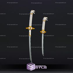 Cosplay STL Files Sengoku White Ranger Swords 3D Print