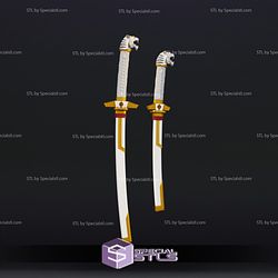 Cosplay STL Files Sengoku White Ranger Swords 3D Print