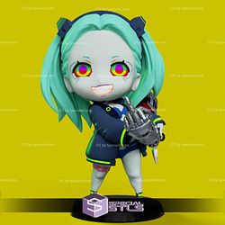 Chibi Rebecca V3 3D Printing Figurine Cyberpunk STL Files