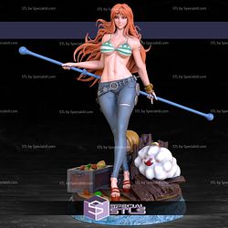 Nami Posing 3D Printing Figurine One Piece STL Files