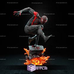 Spider Man Miles Morales V7 Jump Pose 3D Printing Figurine STL Files