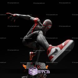 Spider Man Miles Morales V7 Jump Pose 3D Printing Figurine STL Files