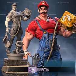 Super Mario With Super Muscle 3D Printing Figurine STL Files