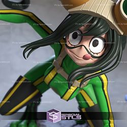 Tsuyu Asui Posing 3D Printing Figurine My Hero Academia STL Files