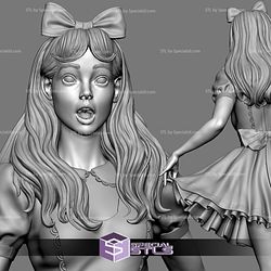 Alice in Wonderland V4 Amazing Face STL Files 3D Printing Figurine
