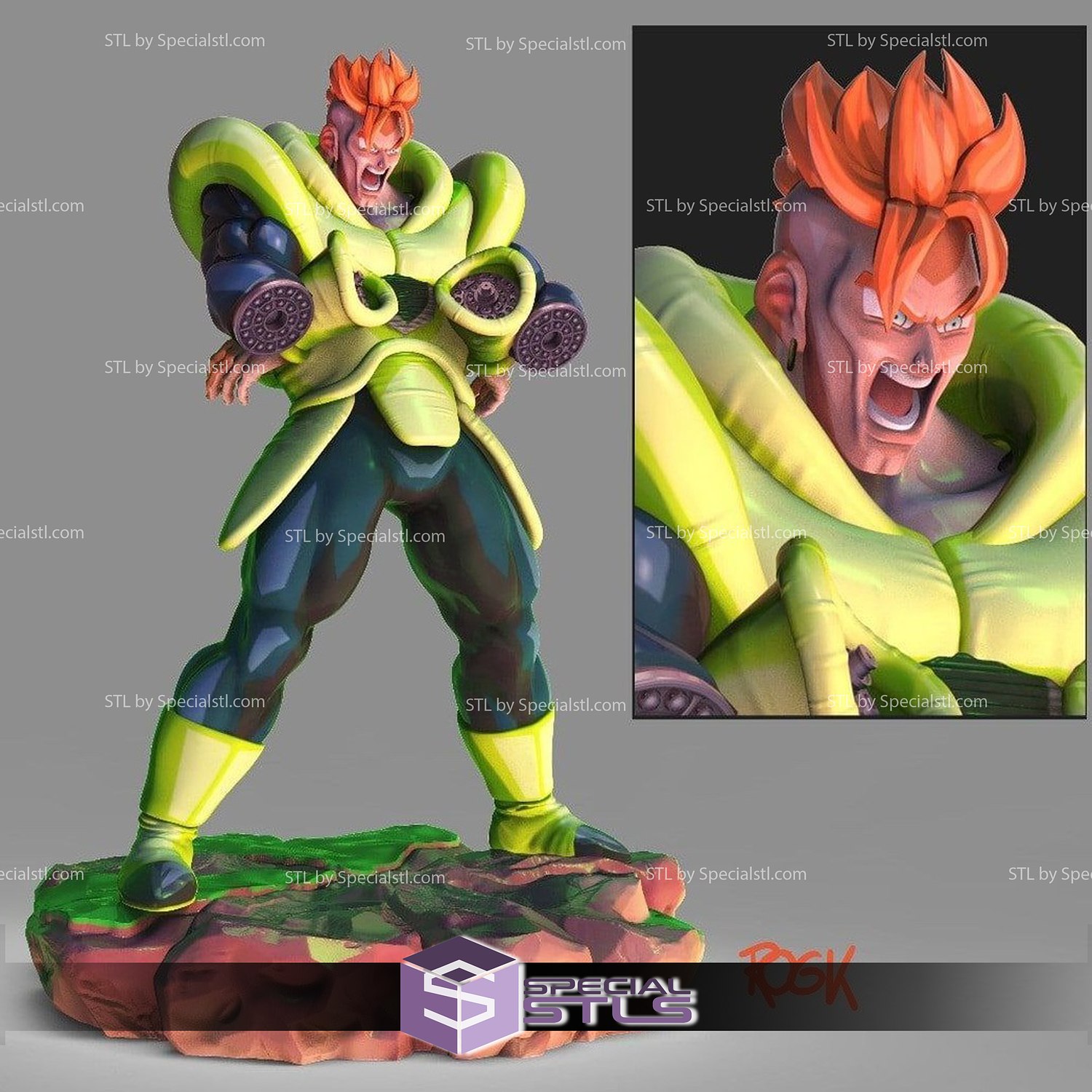 ANDROID 16 DRAGONBALL Z STL FILES 3D model 3D printable