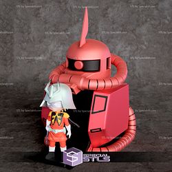 Char Aznable Chibi 3D Printing Figurine Gundam STL Files