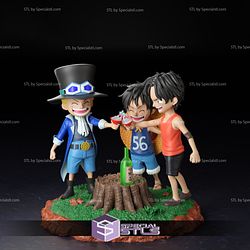 Childhood Ace Luffy and Sabo 3D Printing Model One Piece STL Files