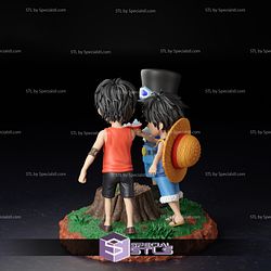 Childhood Ace Luffy and Sabo 3D Printing Model One Piece STL Files