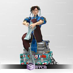 Chunli on Suitcase 3D Printing Model Street Fighter STL Files