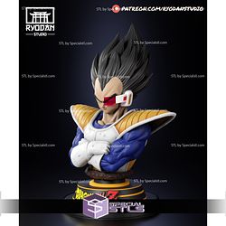 Majin Vegeta Bust V6 3D Printing Model Dragonball STL Files